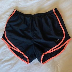 Black Nike Shorts with Coral Edging